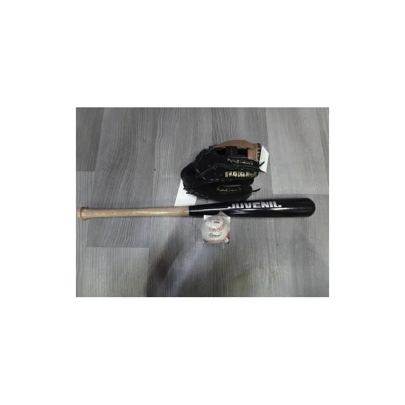 Kit Beisbol Juvenil Manopla,bat Y Pelota  Palomares Genuino