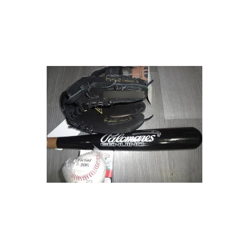 Kit Beisbol Juvenil Manopla,bat Y Pelota  Palomares Genuino